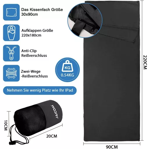 JAICOM Ultralight Selyem Hálózsák 2in1 Utazáshoz Mikroszál Kompakt