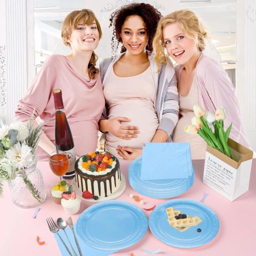 POPOYU 20 ks svetlomodrých papierových obrúskov 33x33 cm, dekorácia na oslavy a svadby