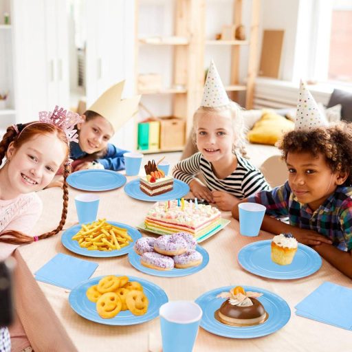 POPOYU 20 db világoskék papírszalvéta 33x33 cm, party és esküvői dekoráció