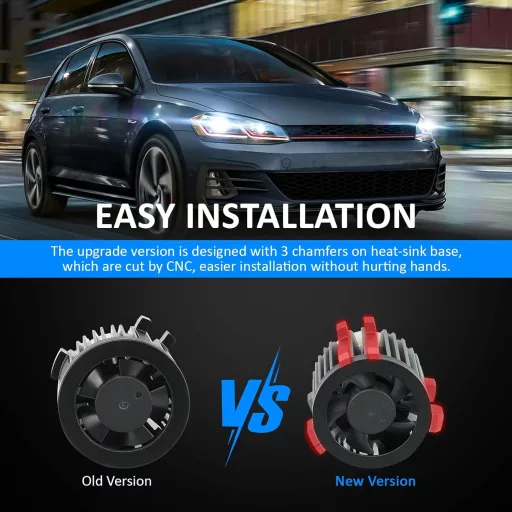 D-Lumina H7 LED fényszóró izzó Volkswagen, Mercedes modellekhez, autóspecifikus adapterekkel, 100W 10000LM 6000K fehér, 2db