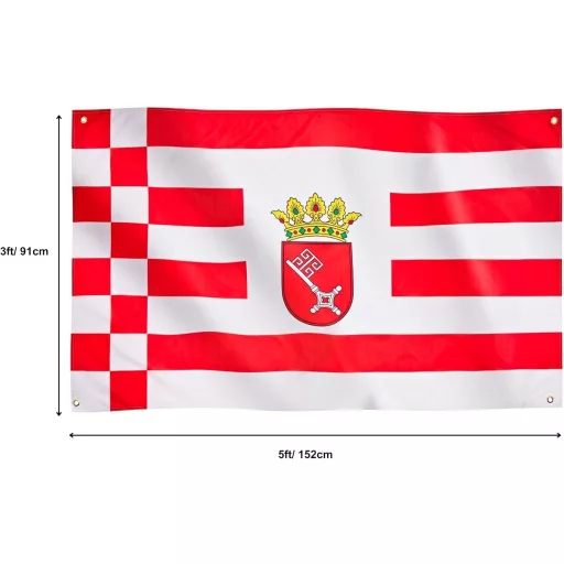 Runesol Bremen város zászló 91x152 cm, 4 szemmel, beltéri kültéri használatra