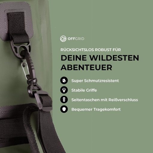 Rucsac impermeabil OFFGRID de 70L cu geantă frigorifică, geantă outdoor portabilă pentru sporturi nautice