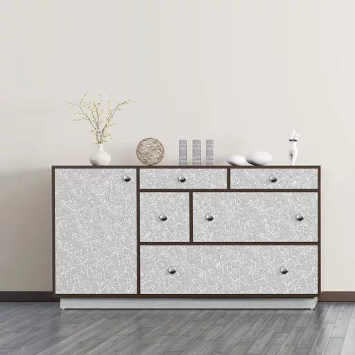 Folie adezivă pentru mobilă Abyssaly Gri 90x500 cm - Folie decorativă impermeabilă, rezistentă la căldură, cu suprafață mată, mătăsoasă, pentru mobilă, pereți, dulapuri
