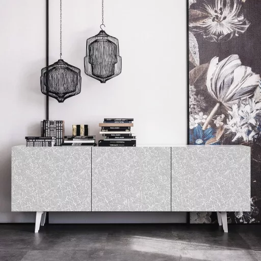 Folie adezivă pentru mobilă Abyssaly Gri 90x500 cm - Folie decorativă impermeabilă, rezistentă la căldură, cu suprafață mată, mătăsoasă, pentru mobilă, pereți, dulapuri