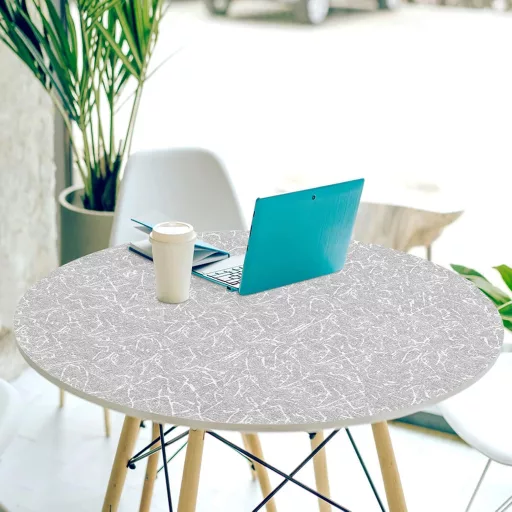 Folie adezivă pentru mobilă Abyssaly Gri 90x500 cm - Folie decorativă impermeabilă, rezistentă la căldură, cu suprafață mată, mătăsoasă, pentru mobilă, pereți, dulapuri