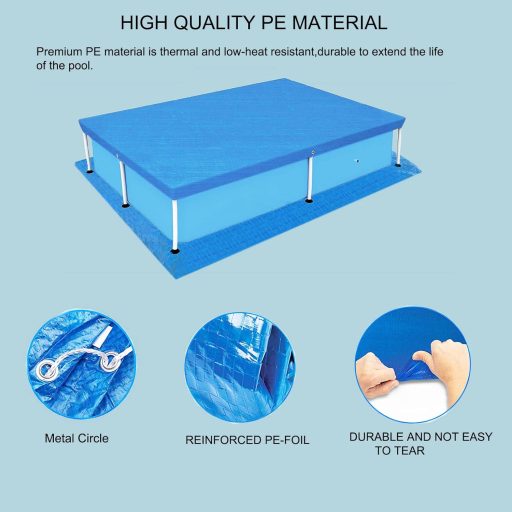 PEESHON Pravokutni pokrov za bazen, 260x170cm, Plavi, Ljetno-zimski štit