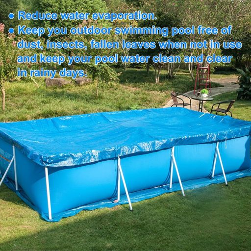 PEESHON Pravokutni pokrov za bazen, 260x170cm, Plavi, Ljetno-zimski štit