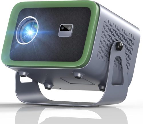 AKATUO Natív 1080P Okos Projektor - 360° Forgatható, WiFi6, Bluetooth, Automata Fókusz, 4K Támogatás, 50% Zoom, Beépített Hangszóró, Hordozh