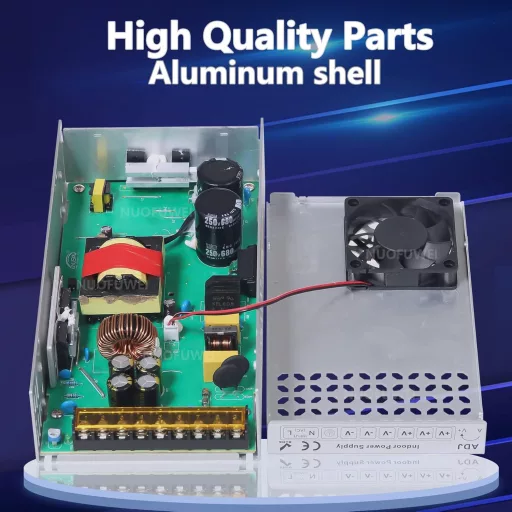 Sursă de alimentare NUOFUWEI 600W 12V 50A pentru benzi LED și camere CCTV