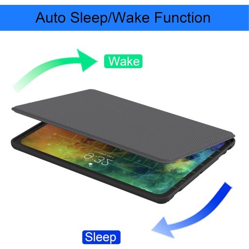 ROOFEI iPad 10.2 Billentyűzet Tok Német QWERTZ Touchpad Világítás Állvánnyal