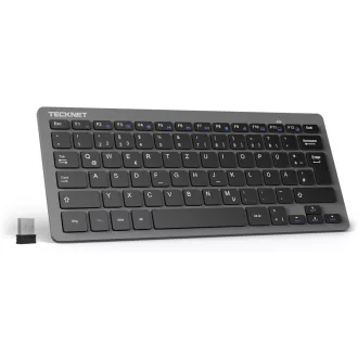   Tastatură wireless slim TECKNET, layout german QWERTZ, 2.4GHz, nano USB