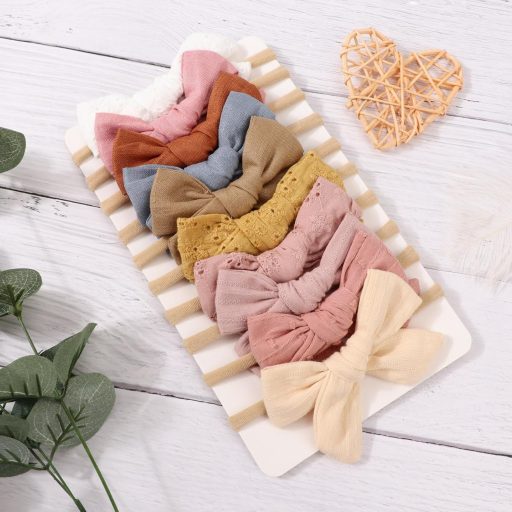 DRESHOW sada 10 detských čeleniek, dievčenské čelenky a mašličky pre novorodencov