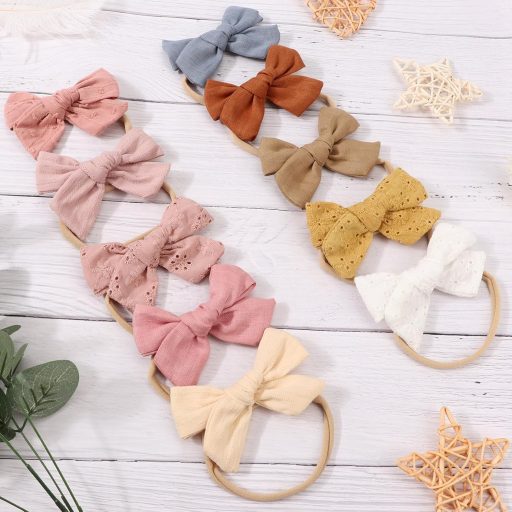 DRESHOW sada 10 detských čeleniek, dievčenské čelenky a mašličky pre novorodencov