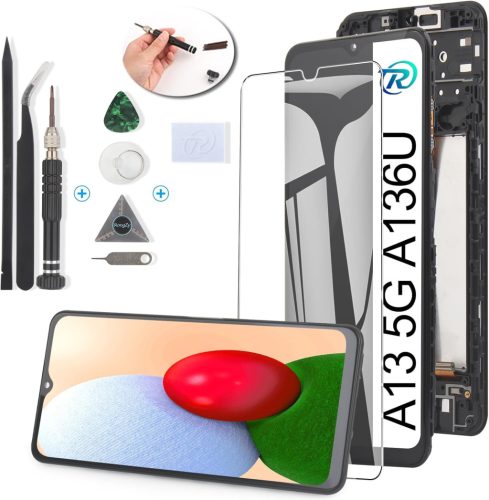 RongZy Samsung Galaxy A13 5G/A136U Kijelző Csere Készlet - Érintőképernyő Digitalizáló Üveg Szerelvény Kerettel + Javítóeszközök