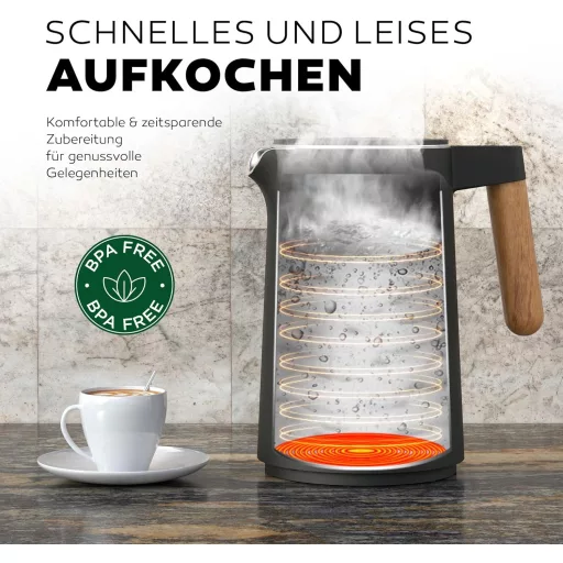 BALTER Rozsdamentes Vízforraló Hőmérséklet Szabályozással 40-100°C, Dupla Falú, 1.5L, 2200W