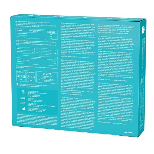 EUROPAPA 200 db Nitril Vizsgálókesztyű Fekete L Méret Latex Mentes EN455