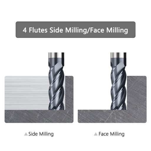 CREEYA 10mm-es AlTiN bevonatú keményfém szármaró, 4 élű CNC maró acélhoz, fához