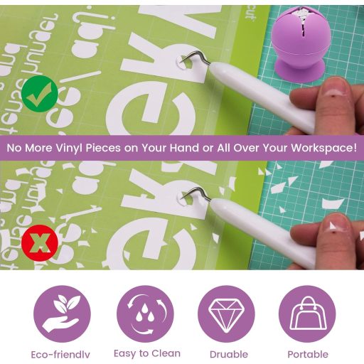 Coș de gunoi siliconic Chedin pentru vinil - Recipient cu ventuze pentru HTV, plottere Silhouette, Cameo, etichetare, DIY