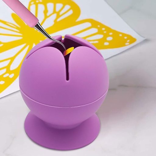 Coș de gunoi siliconic Chedin pentru vinil - Recipient cu ventuze pentru HTV, plottere Silhouette, Cameo, etichetare, DIY