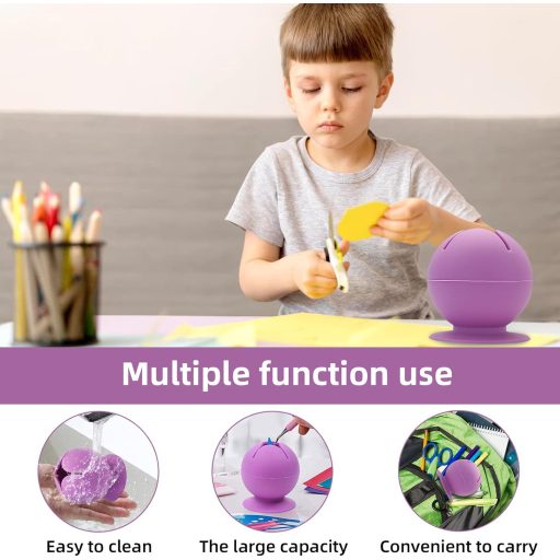 Coș de gunoi siliconic Chedin pentru vinil - Recipient cu ventuze pentru HTV, plottere Silhouette, Cameo, etichetare, DIY