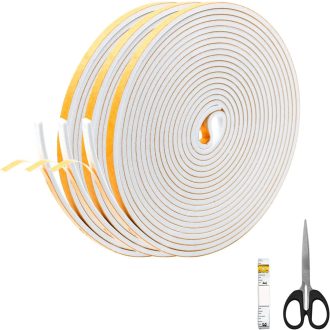   Öntapadós ajtó- és ablakszigetelő szalag, hangszigetelő, hőszigetelő, fehér-sárga, 15m