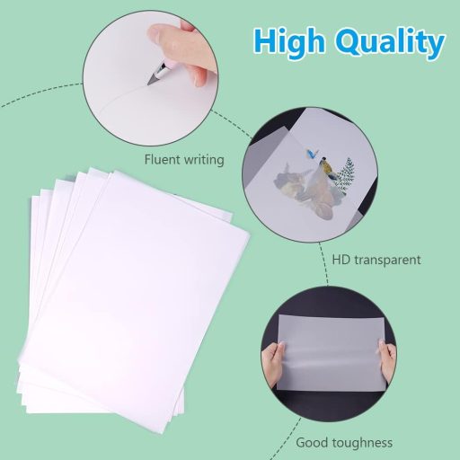 Pauzovací papier OSDUE A4 - 100 listov, 53 g/m², Tlačiteľný, Priehľadný rysovací papier na náčrty, DIY remeslá, lampióny, balenie