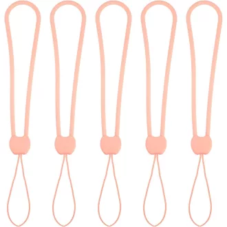   Rózsaszín szilikon csuklópánt kulcsokhoz, kamerához - 5 db-os készlet
