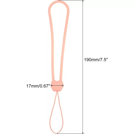 Rózsaszín szilikon csuklópánt kulcsokhoz, kamerához - 5 db-os készlet
