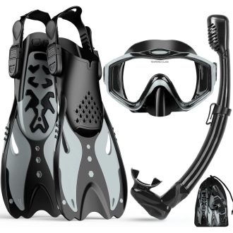   KUYOU Snorkel szett felnőtt búvármaszk teljes száraz rendszer szivárgásmentes, ‎L/XL EU (41-47)