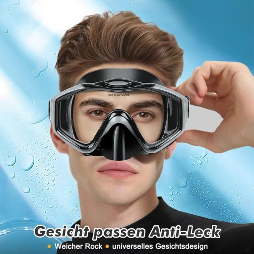 KUYOU Snorkel szett felnőtt búvármaszk teljes száraz rendszer szivárgásmentes, ‎L/XL EU (41-47)