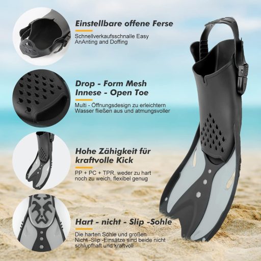 KUYOU Snorkel szett felnőtt búvármaszk teljes száraz rendszer szivárgásmentes, ‎L/XL EU (41-47)