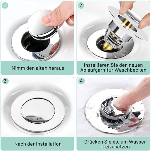 Homonic Univerzális Lefolyó Dugó Rozsdamentes Acél 32-42mm Kád és Mosdó