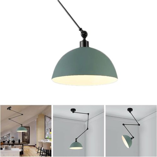 YNDD Lampă Suspendată Vintage de Plafon - Candelabru Metalic cu Înălțime Ajustabilă, Soclu E27, Braț Rotativ, Iluminare pentru Bucătărie, Sufragerie, Living