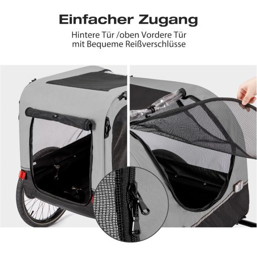 CXWXC 2 az 1-ben kutyaszállító biciklis utánfutó 40 kg-ig, rugózott jogger kocsi