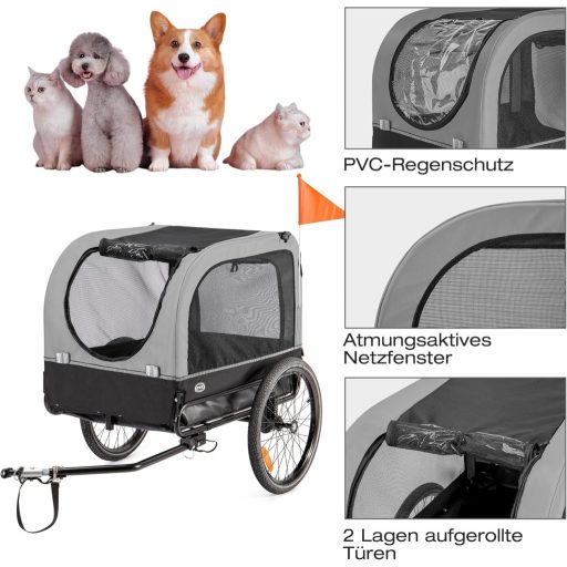 CXWXC 2 în 1, remorcă de bicicletă/cărucior jogging pentru câini, până la 40 kg, cu suspensie