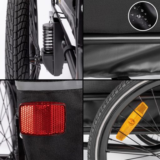 CXWXC 2 az 1-ben kutyaszállító biciklis utánfutó 40 kg-ig, rugózott jogger kocsi