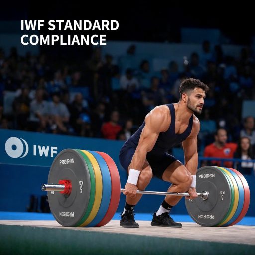 PROIRON Disc olimpic bumper 50 mm, 5 kg, cauciuc dur, disc de greutate conform standardelor IMF, pentru antrenament de forță, culturism, 2 buc.