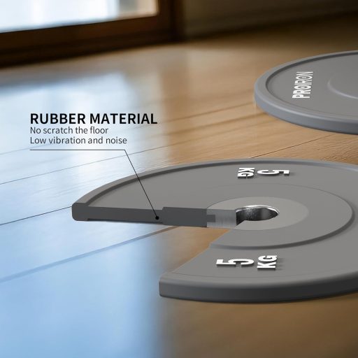 PROIRON Disc olimpic bumper 50 mm, 5 kg, cauciuc dur, disc de greutate conform standardelor IMF, pentru antrenament de forță, culturism, 2 buc.