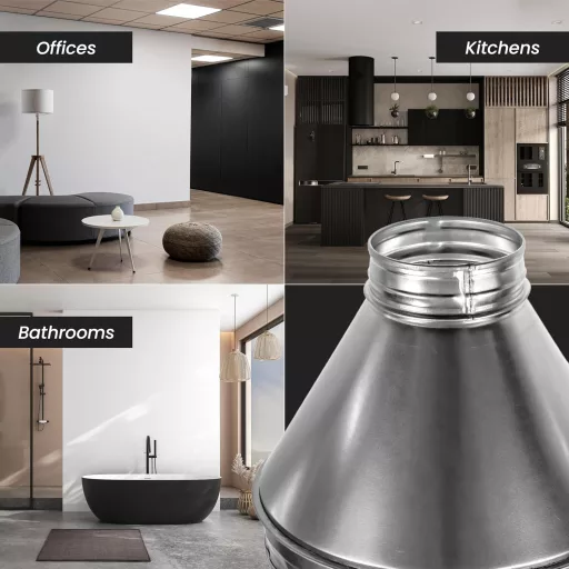 REPA MARKET Légcsatorna Szűkítő 150-80mm Horganyzott Acél Kerek Csőszűkítő Átmenet Szellőzéshez