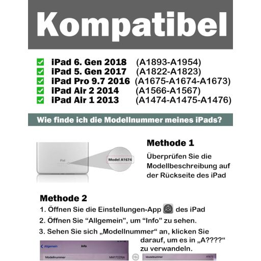 D DINGRICH iPad Tipkovnica Futrola QWERTZ Njemačka Bežična Bluetooth S Držačem Za Olovku