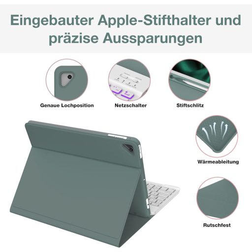 D DINGRICH iPad Tipkovnica Futrola QWERTZ Njemačka Bežična Bluetooth S Držačem Za Olovku