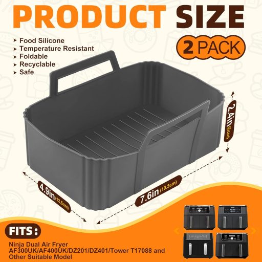 YOGINGO 2db Szilikon Forma Ninja Légfryer AF300EU AF400EU Kiegészítő Újrahasználható