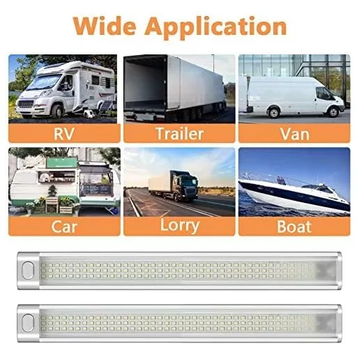 URAQT 120 LED szalag 2db 1600LM 8W 12V autó lakóautó konyha fürdőszoba világítás kapcsolóval