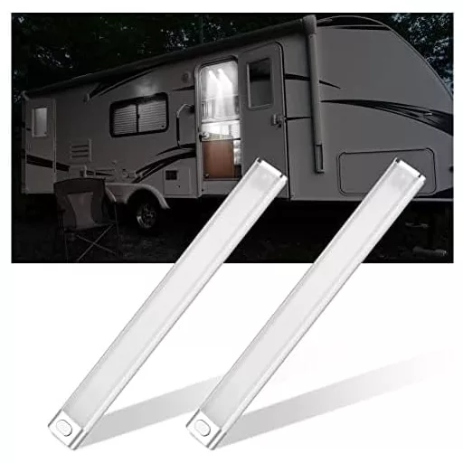 Bandă LED URAQT 120, 2 bucăți, 1600LM, 8W, 12V, pentru iluminat auto, rulote, bucătărie și baie, cu întrerupător