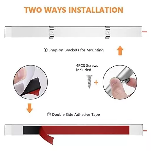 Bandă LED URAQT 120, 2 bucăți, 1600LM, 8W, 12V, pentru iluminat auto, rulote, bucătărie și baie, cu întrerupător