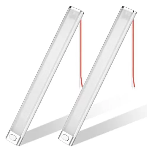 Bandă LED URAQT 120, 2 bucăți, 1600LM, 8W, 12V, pentru iluminat auto, rulote, bucătărie și baie, cu întrerupător