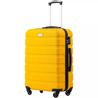   COOLIFE Kufor s tvrdou škrupinou 93L - Citrónovo žltý cestovný kufor na kolieskach so TSA zámkom, 4 kolieskami, z ABS materiálu, Unisex prevedenie