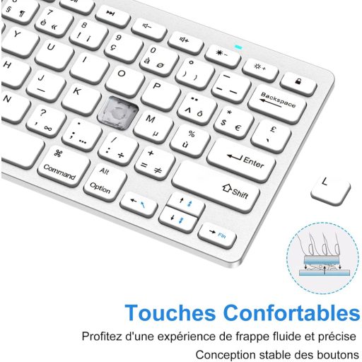 GAOJIE Bluetooth Tipkovnica Tablet iPad Samsung iOS Android Srebrna Bijela