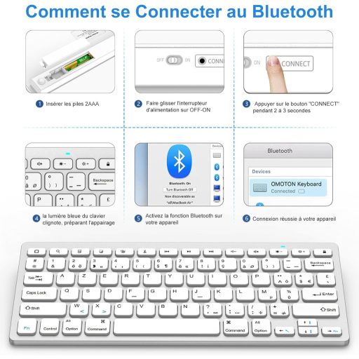 GAOJIE Bluetooth Tipkovnica Tablet iPad Samsung iOS Android Srebrna Bijela