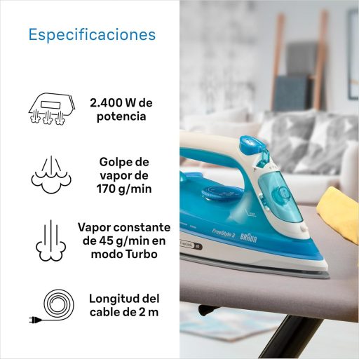 Braun FreeStyle 3 gőzvasaló 3D FreeGlide technológiával, szuperkerámia talppal, 2700W